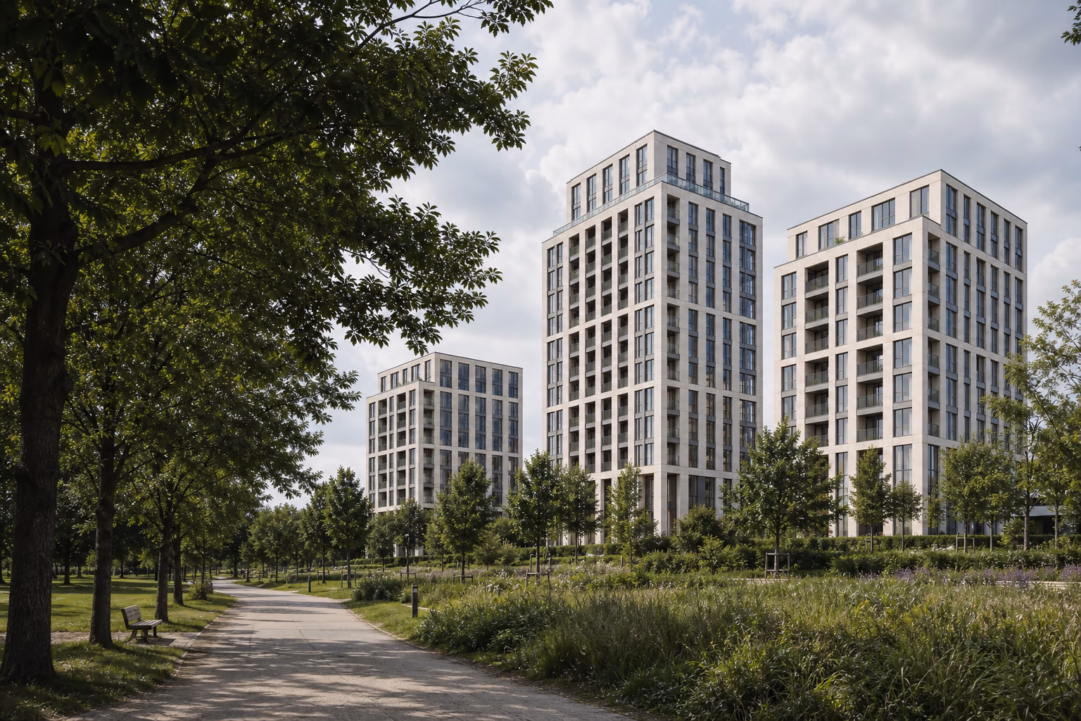 AERIA PARK со стороны парка
